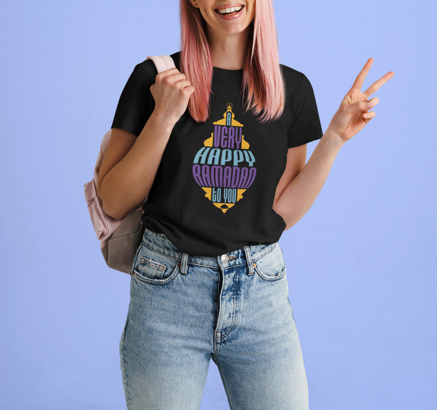 A Very Happy Ramadan To You Print Ladies T-Shirt